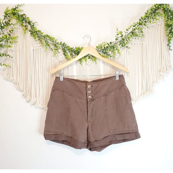 aerie Pants - Aerie Chocolate Linen Relaxed Shorts